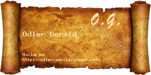 Odler Gerold névjegykártya